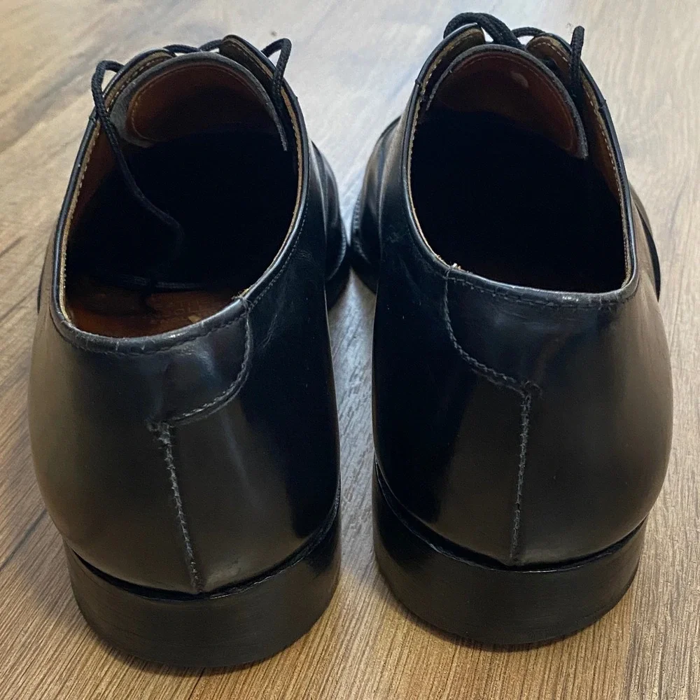Brooks Brothers Peal & Co Mens Black Leather Cap Toe Oxford Shoes 8 D England